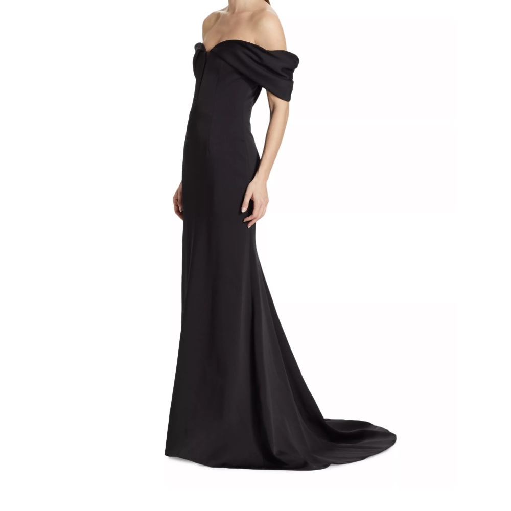 Ozgur Masur Off the Shoulder Gown Size 38 (6) Black